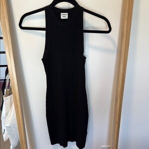 Black Ribbed Sleeveless Dress
